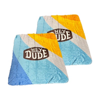 Bed Throw Blanket with Jacquard Argyle Sherpa Back (50 x 60)