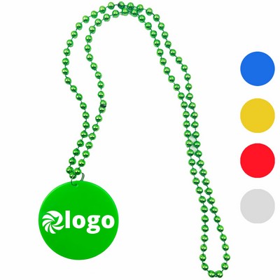 Custom Mardi Gras Beads with 2.6" Medallion