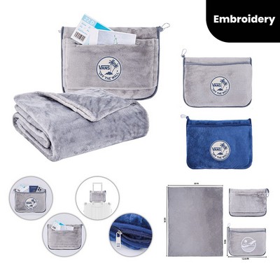 Promotional Plush Flannel Blanket & Pillow Combo