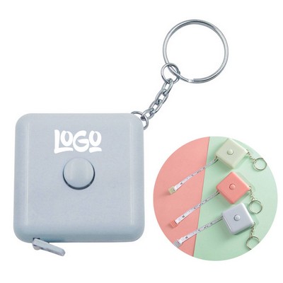 Mini Square Retractable Tape Measure Keychain