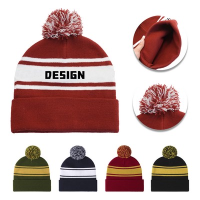 MOQ 50pcs Kinnted Pom Beanie Hat