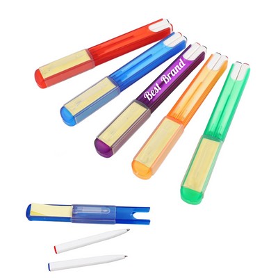 Two Tone Ballpoint Pen With Sticky Note