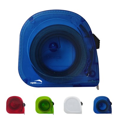 10' Transparent ABS Plastic Mini Tape Measure W/ Thumb Lock