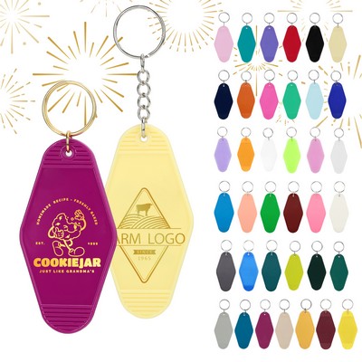 Retro Vintage Motel Key Tag With Keychain