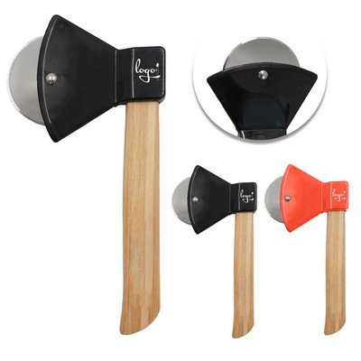 Wooden Handle Axe Shaped Pizza Cutter