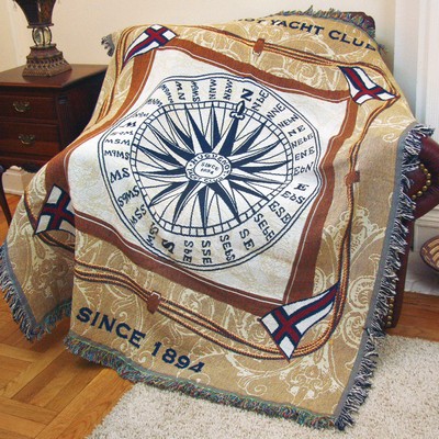 Custom CottonWeave™ Tapestry Throw Blanket, USA-made. Size L (52"x 60")