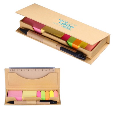 Sticky Note Set w/Ruler & Ballpoint Pen