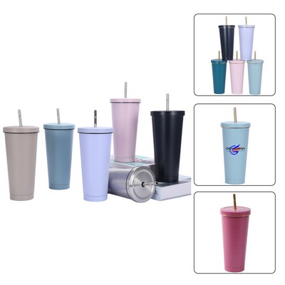 25 Oz Vacuum Tumbler With Straw